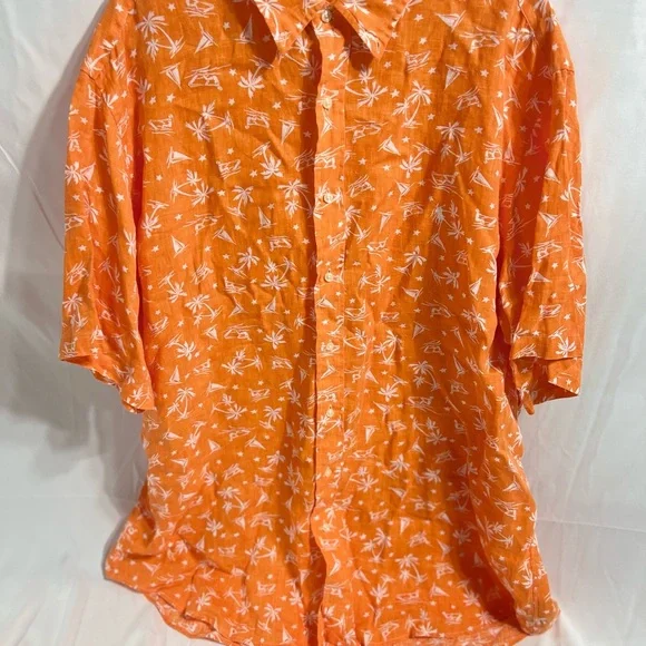 Ralph Lauren Orange Shirt with White Nautical Print - Picture 1 of 6